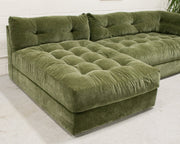 Prima 2 piece with Armless Chaise in Amici Moss