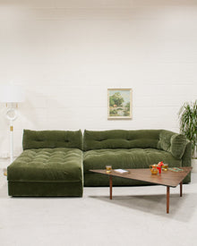 Prima 2 piece with Armless Chaise in Amici Moss