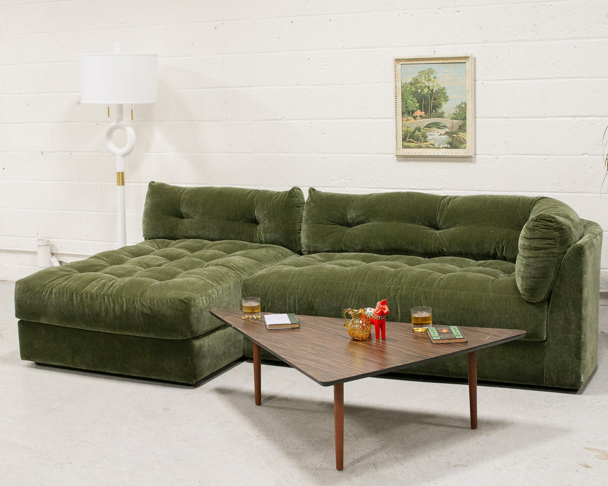Prima 2 piece with Armless Chaise in Amici Moss