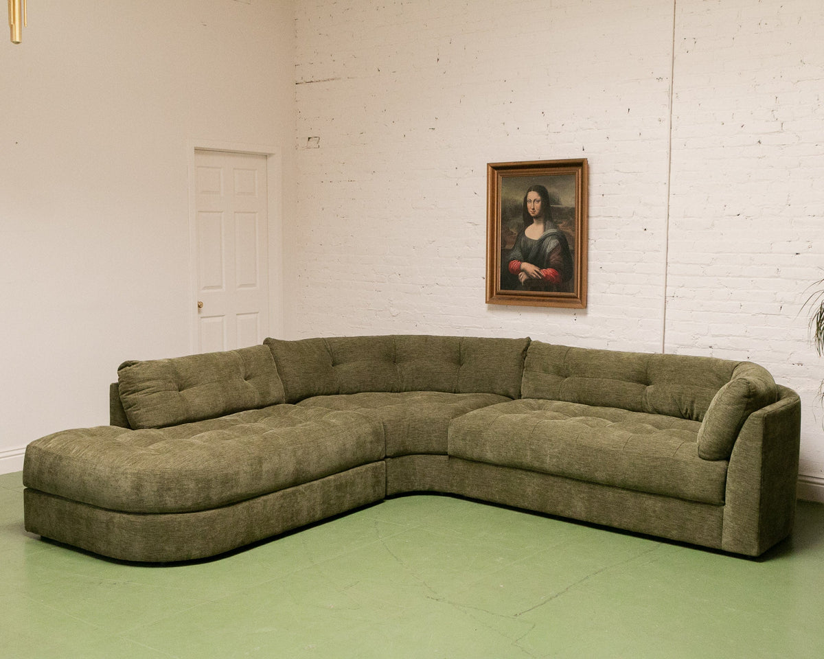 Prima 3 Piece Sectional Sofa in Marley Olive