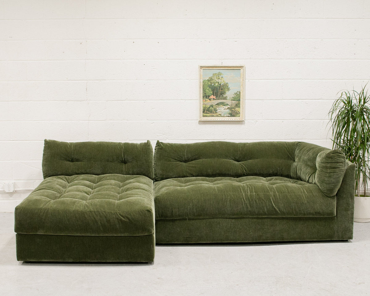 Prima 2 piece with Armless Chaise in Amici Moss