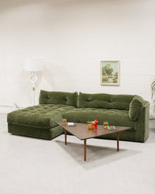 Prima 2 piece with Armless Chaise in Amici Moss