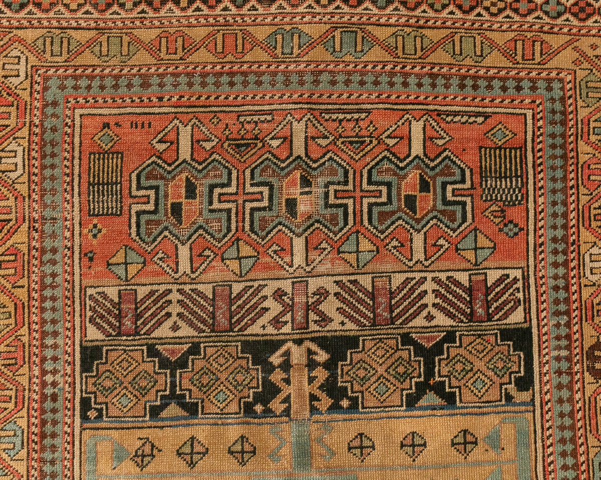 Vintage Turkish Handwoven with Pastel and Pink Rug