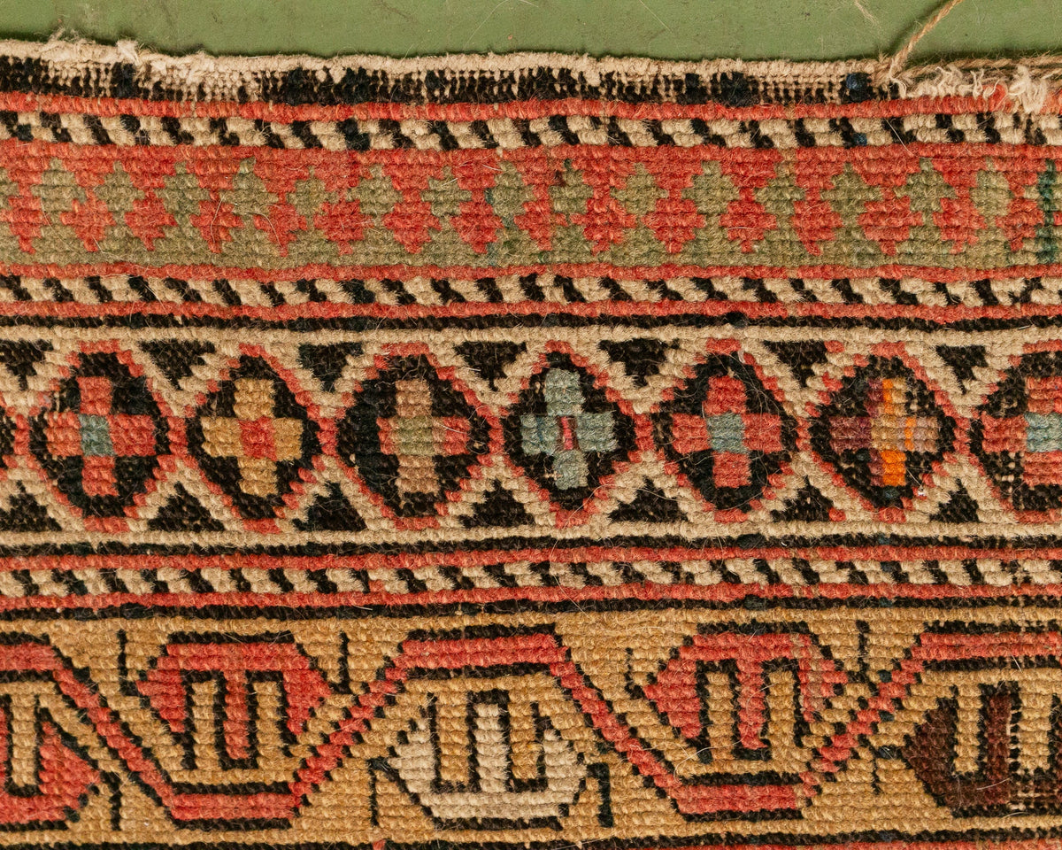 Vintage Turkish Handwoven with Pastel and Pink Rug