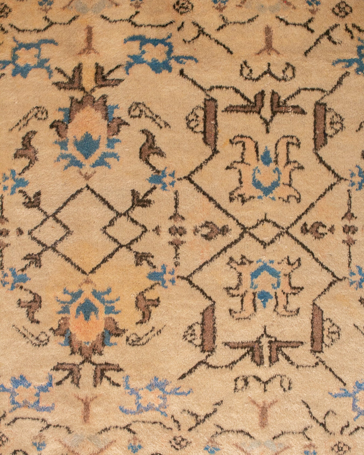 Blue Tan Persian Vintage Rug