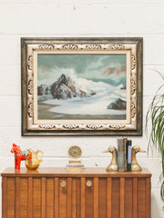 Vintage Oil Painting Seascape Crashing Water