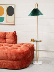 Green Pleated Villa Floor Lamp