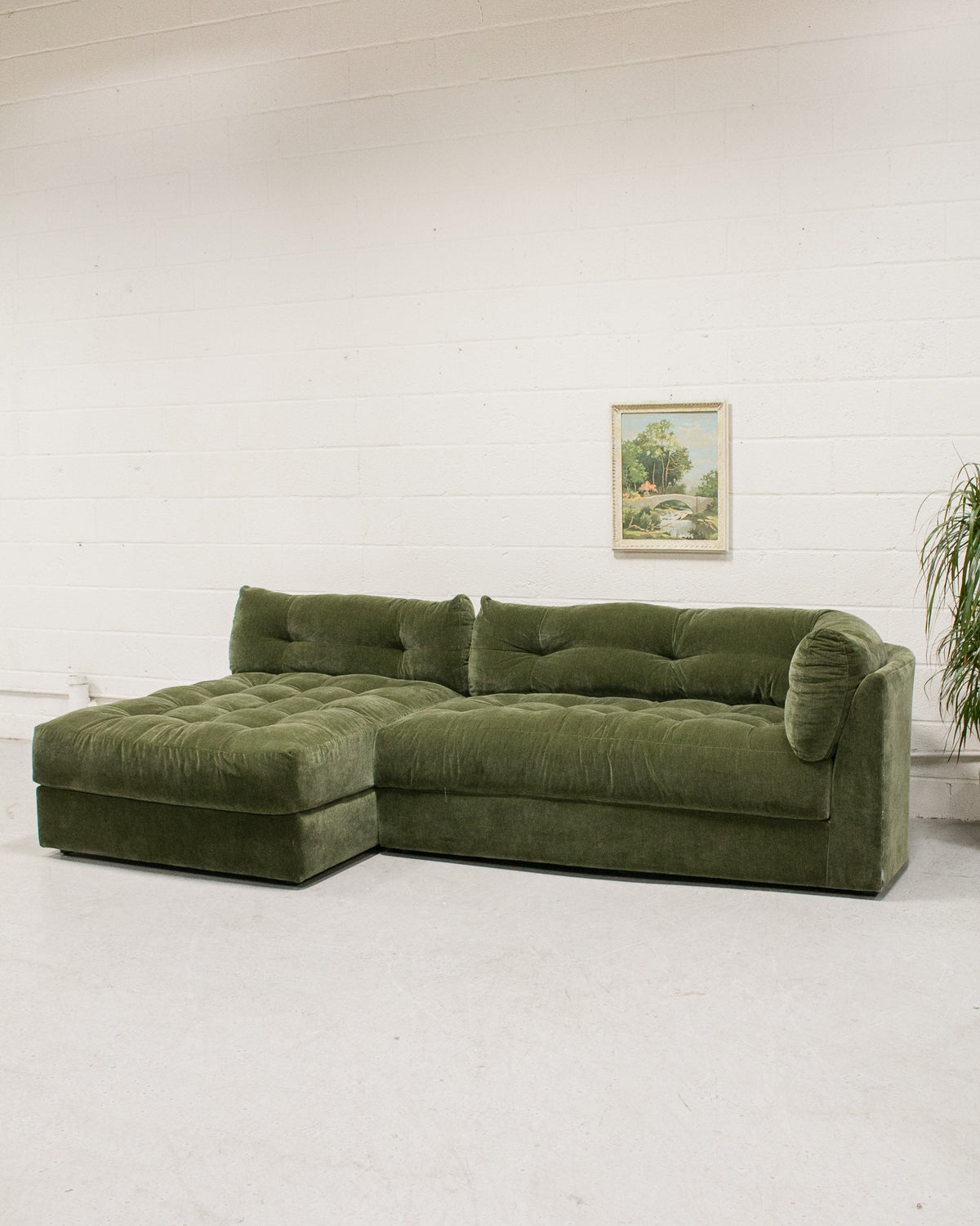 Prima 2 piece with Armless Chaise in Amici Moss