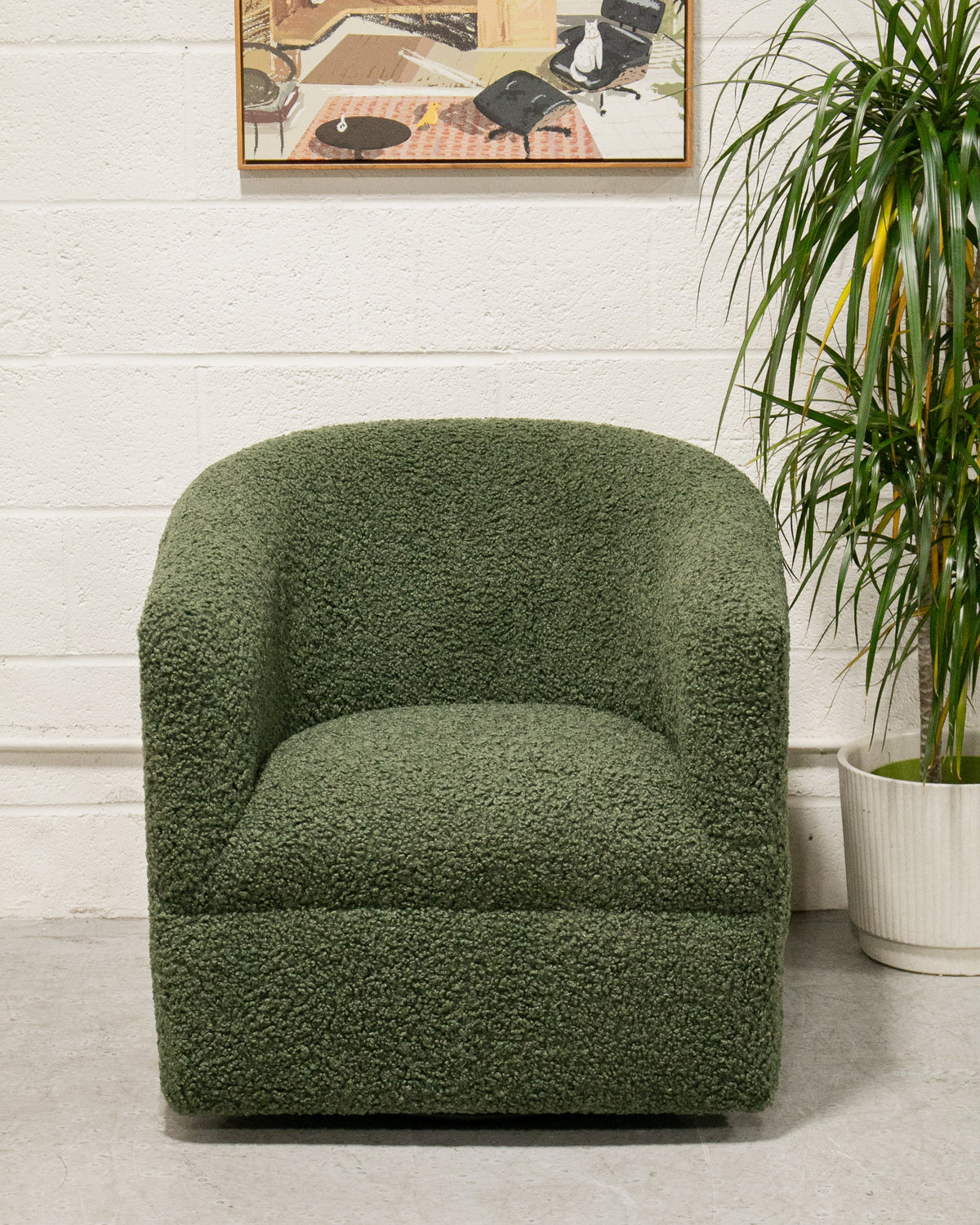 Olive Vintage Swivel Chair