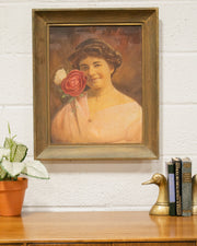 Woman with Rose Art Portrait