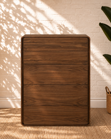 Finley Five-Drawer Dresser in Warm Walnut