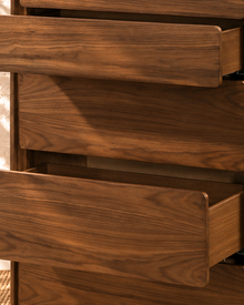 Finley Five-Drawer Dresser in Warm Walnut