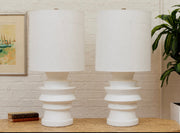 Giant Totem White Sculptural Table Lamp