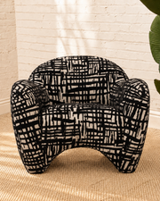 Hadley Pattern Accent Chair in Black Beige