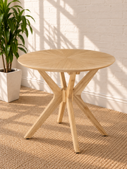 Hallie Sunburst Round Side Table in Natural