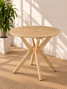 Hallie Sunburst Round Side Table in Natural
