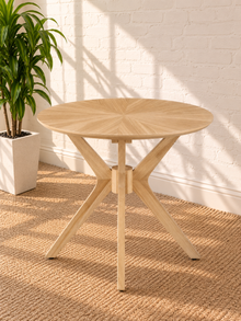 Hallie Sunburst Round Side Table in Natural