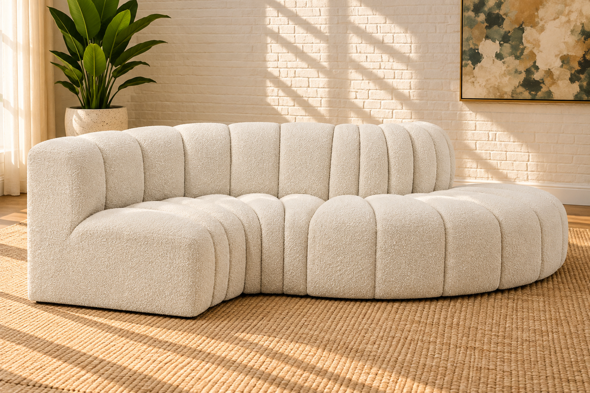 Hampton 4-Piece Sectional Sofa in Creamy White