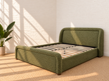 Harlynn Upholstered Queen Size Platform Bed in Wild Sage