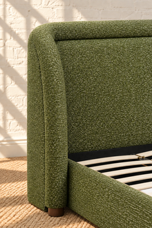 Harlynn Upholstered Queen Size Platform Bed in Wild Sage