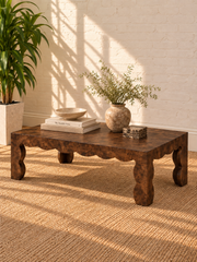 Hudson Mappa Burl Coffee Table in Espresso
