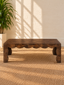 Hudson Mappa Burl Coffee Table in Espresso