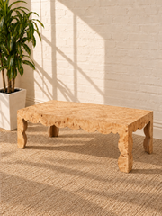 Hudson Mappa Burl Coffee Table in Latte