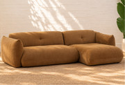 Hugh Two-Piece Sectional Sofa in Camel Brown