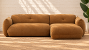 Hugh Two-Piece Sectional Sofa in Camel Brown
