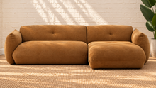 Hugh Two-Piece Sectional Sofa in Camel Brown