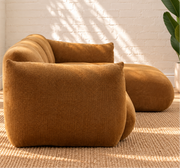 Hugh Two-Piece Sectional Sofa in Camel Brown