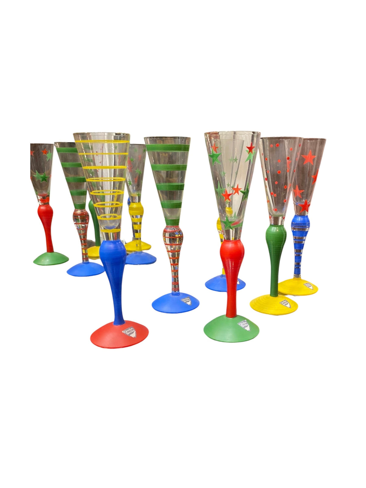 Orrefors Sweden set of Six Anne Nilsson Champagne Flutes