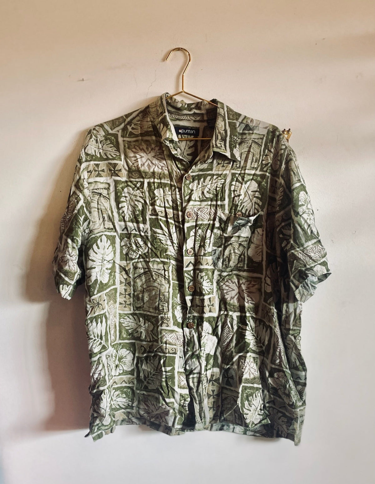 Hawaiian Green Leaf Shirt