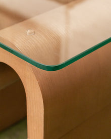 Squiggly Glass Top Side Table