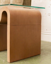 Squiggly Glass Top Side Table