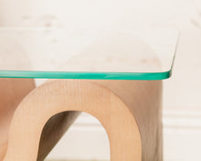 Squiggly Glass Top Side Table