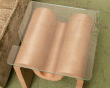 Squiggly Glass Top Side Table