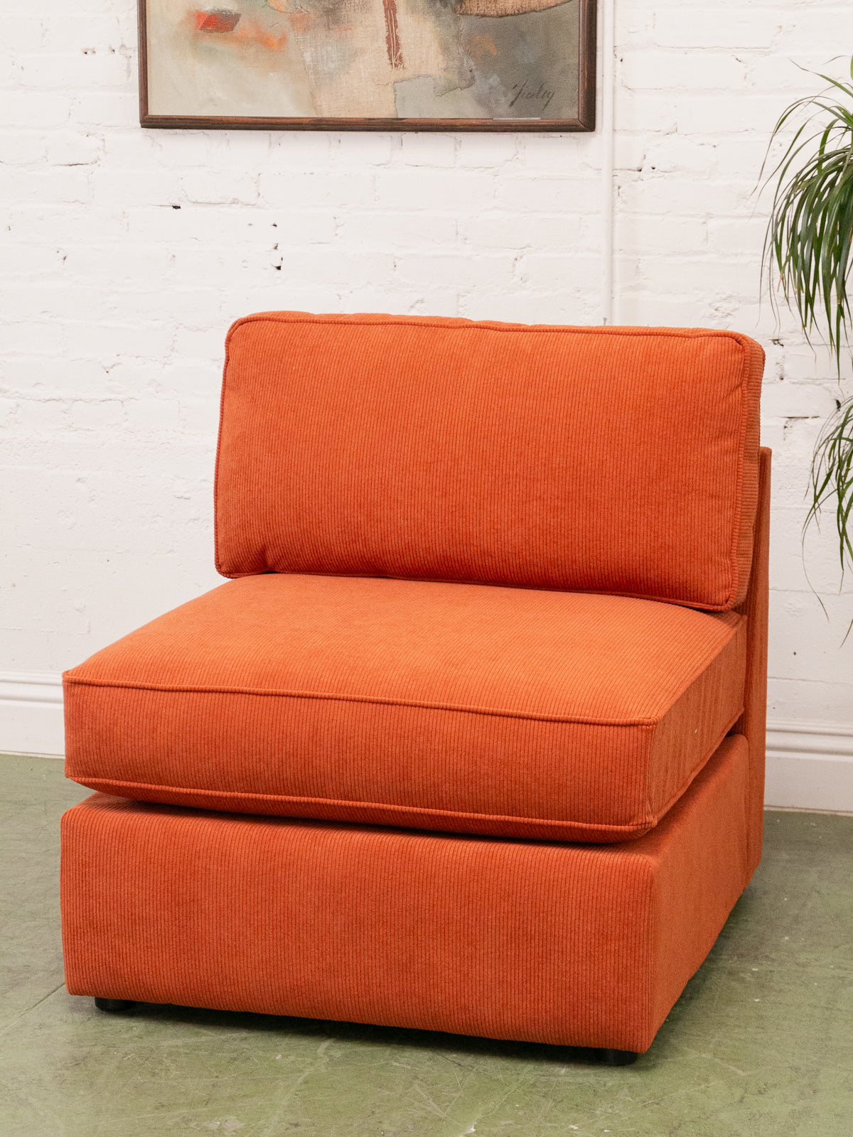 Diana Modular Armless Chair in Groove Rust