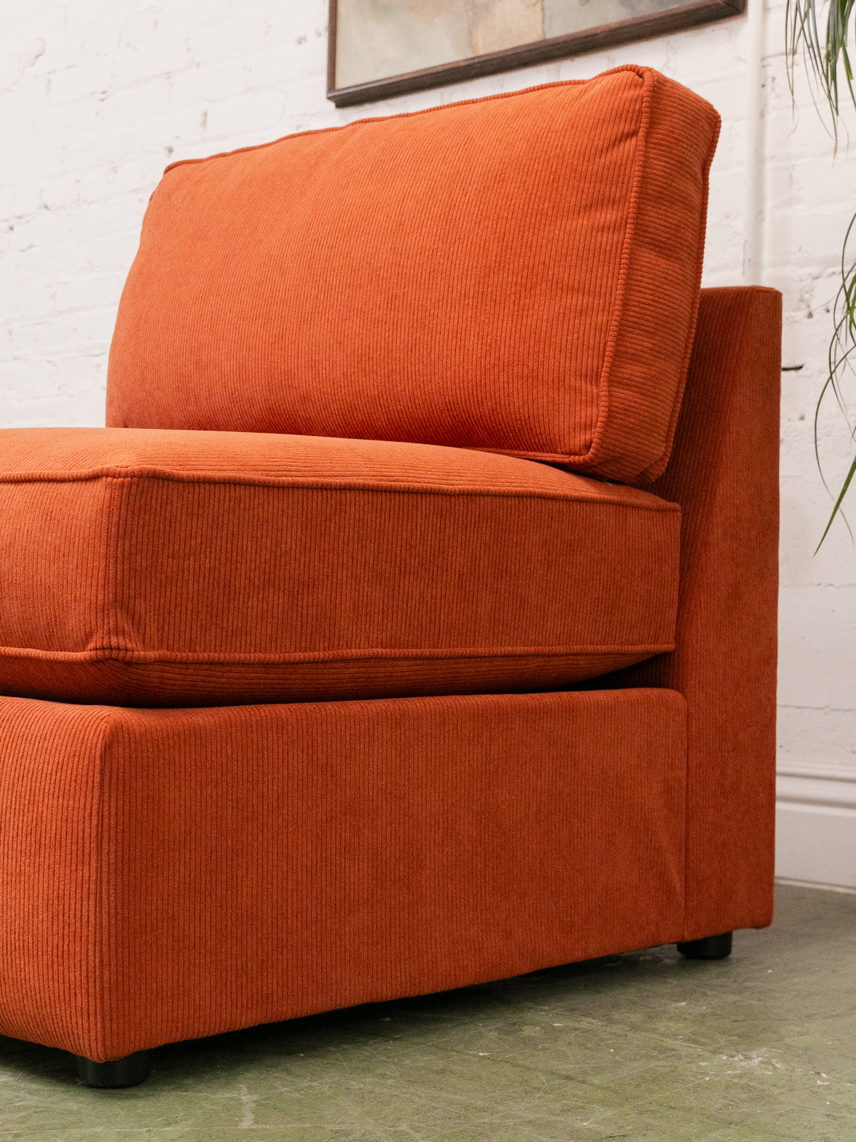 Diana Modular Armless Chair in Groove Rust