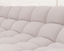 Grey Sculptural Channel-Tufted Curved Modular Sectional Sofa
