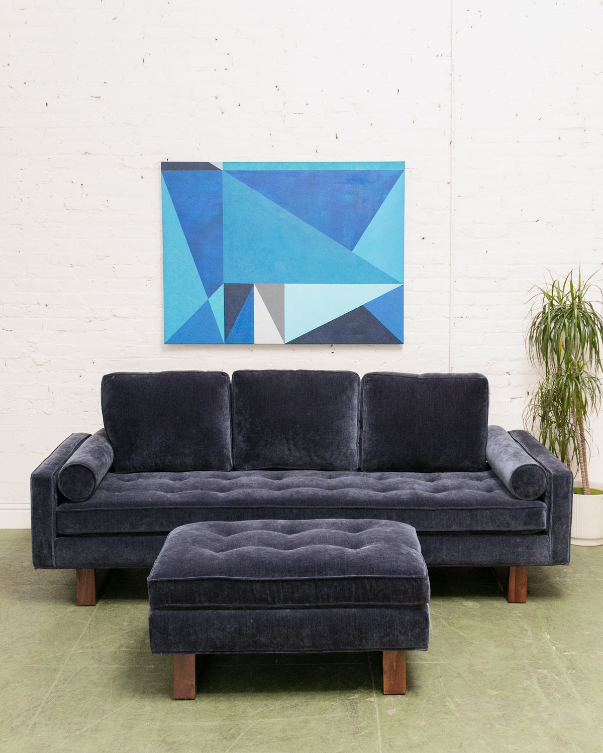 Natasha 3 Seater with Ottoman in Amici Indigo