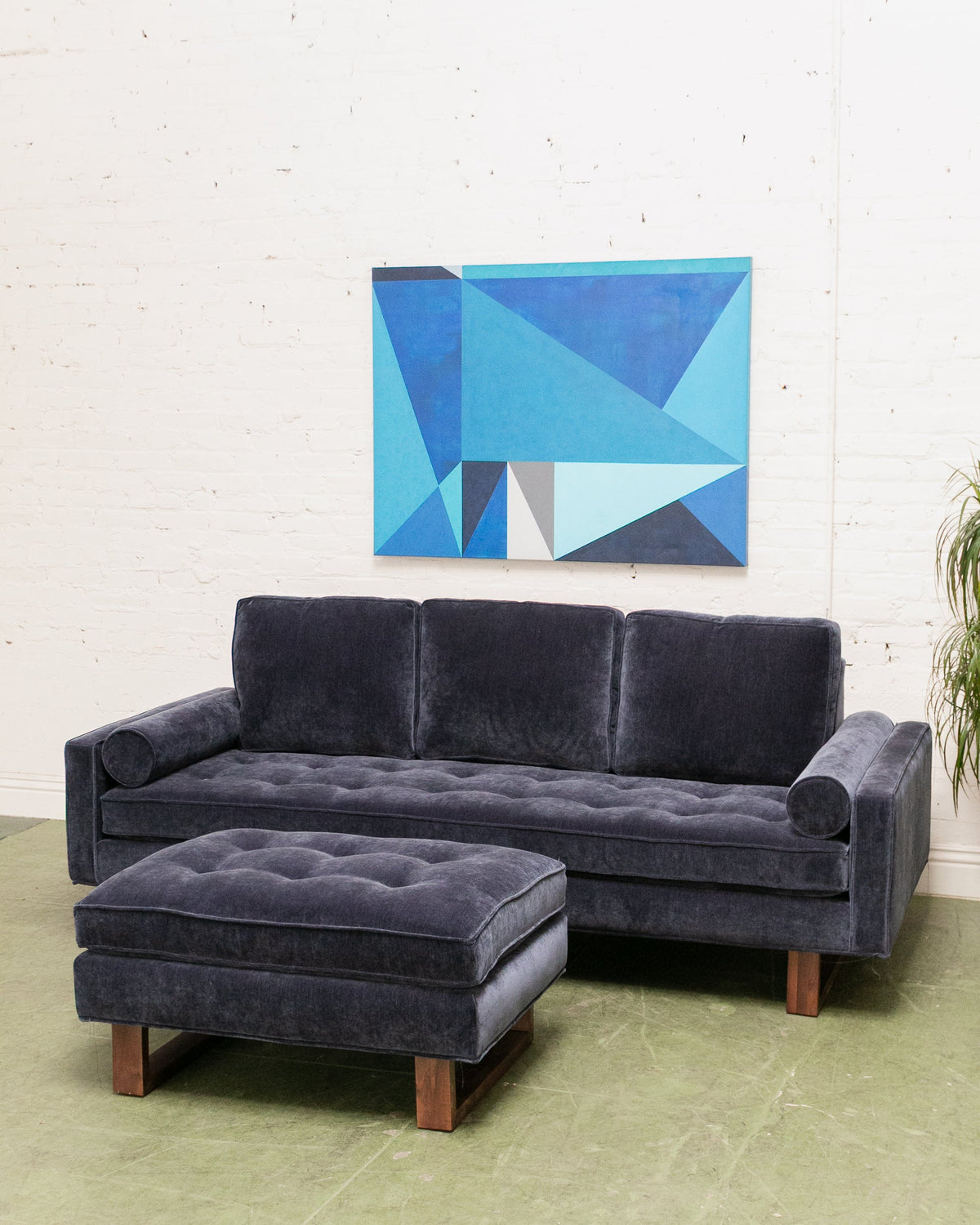Natasha 3 Seater with Ottoman in Amici Indigo