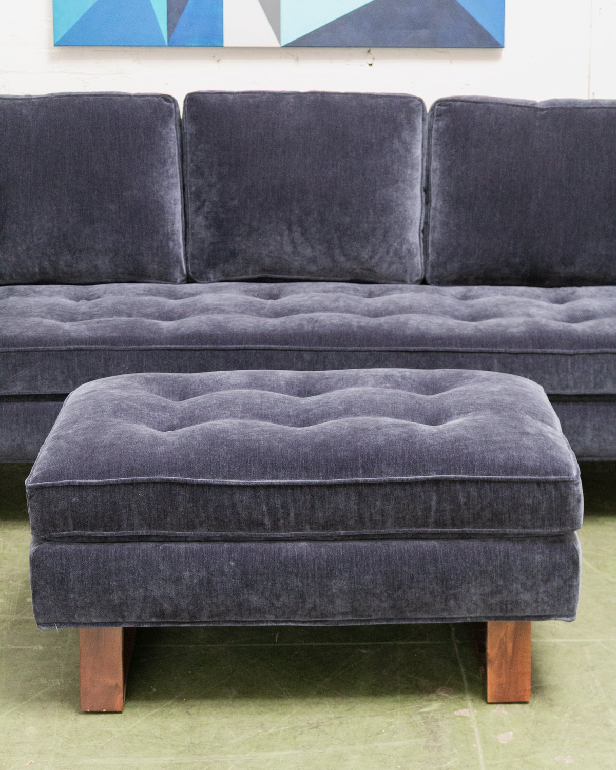 Natasha 3 Seater with Ottoman in Amici Indigo