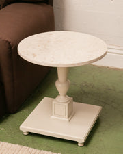 Marble Pedestal Vintage End Table