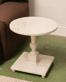 Marble Pedestal Vintage End Table