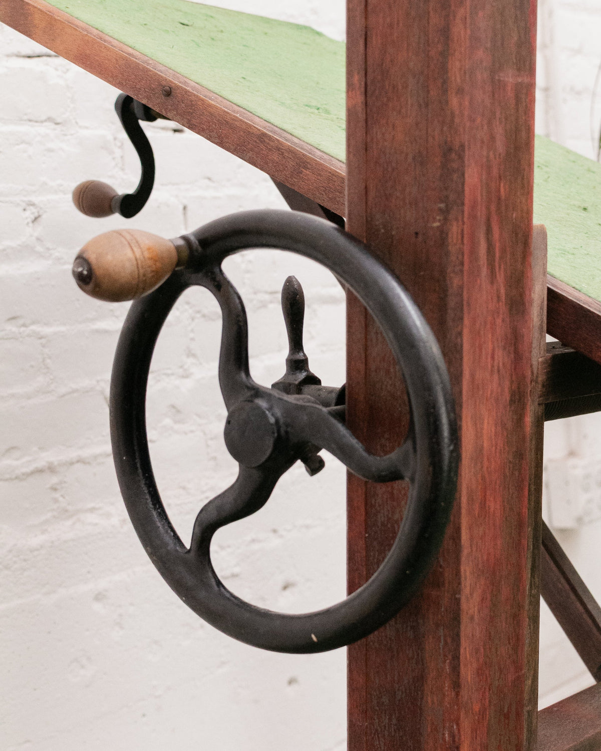 Antique Camera Stand Height Adjustable Cast Iron and Wood