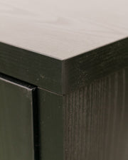 Sculptural Black Geometric Credenza with Brutalist-Inspired Front
