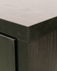 Sculptural Black Geometric Credenza with Brutalist-Inspired Front