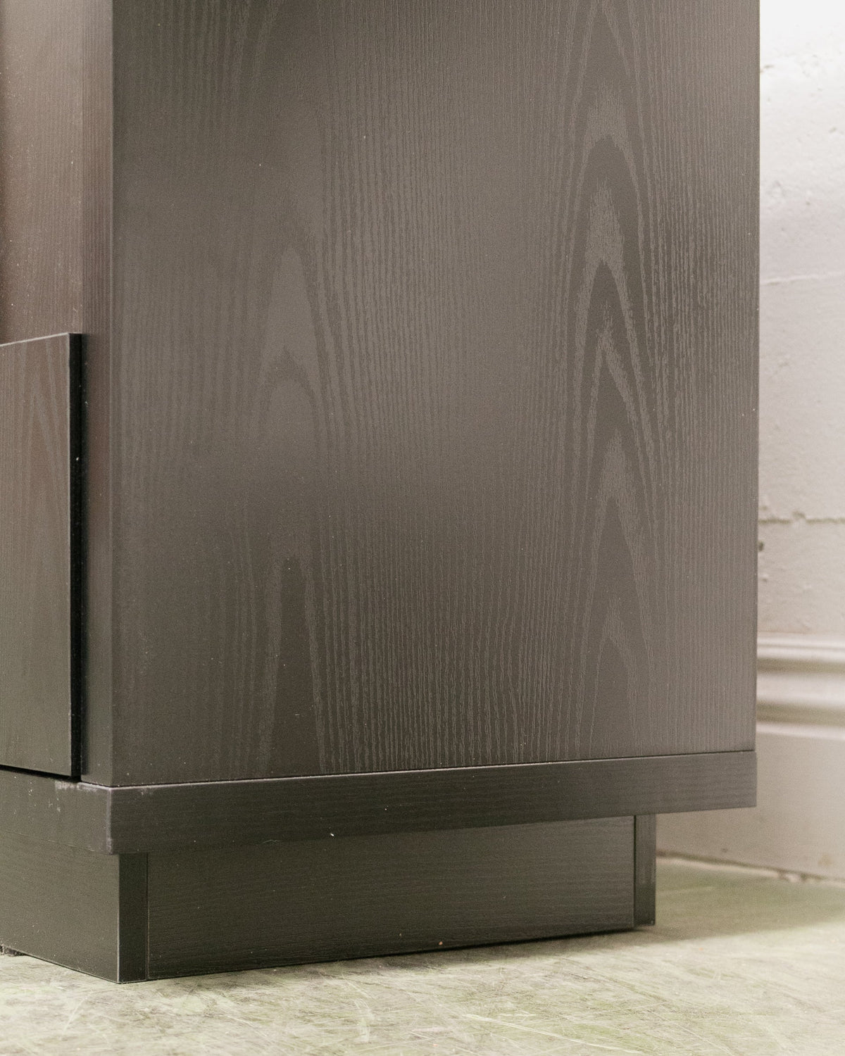 Sculptural Black Geometric Credenza with Brutalist-Inspired Front