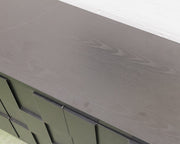 Sculptural Black Geometric Credenza with Brutalist-Inspired Front